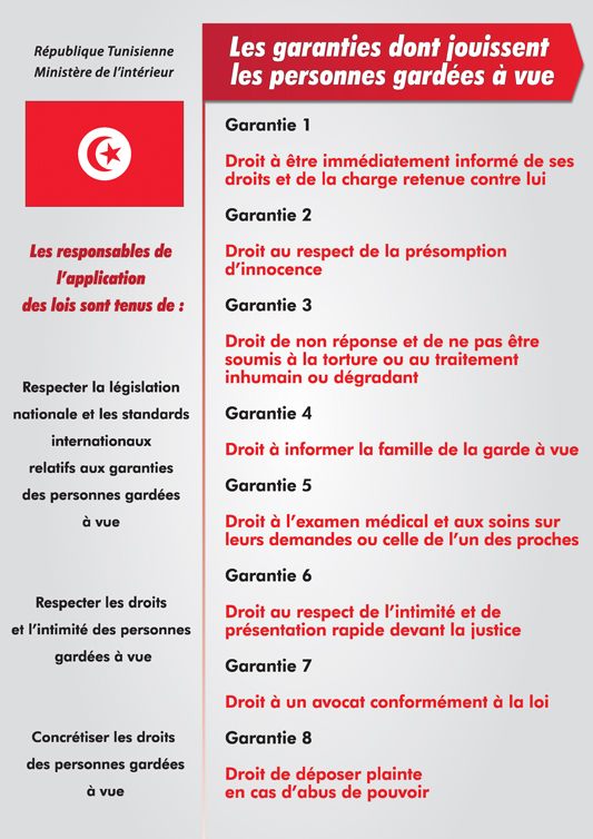 Tunisie : une affiche pour connaître ses droits en garde à vue - CICR