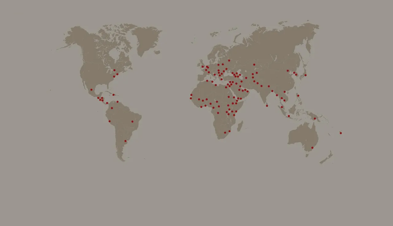 Map of places we work
