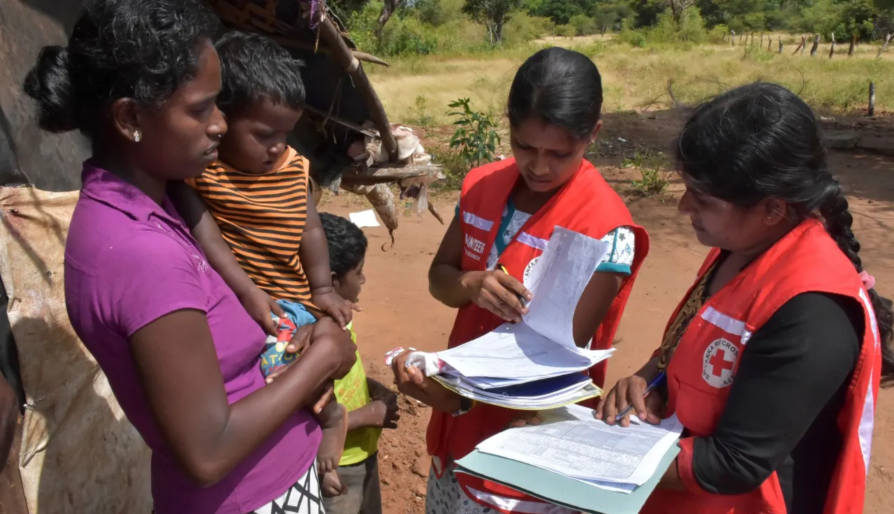 Sri Lanka Red Cross Society conducting a survey