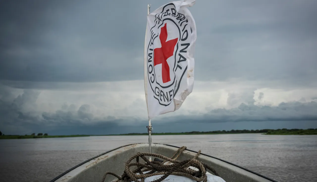 ICRC Emblem on boat
