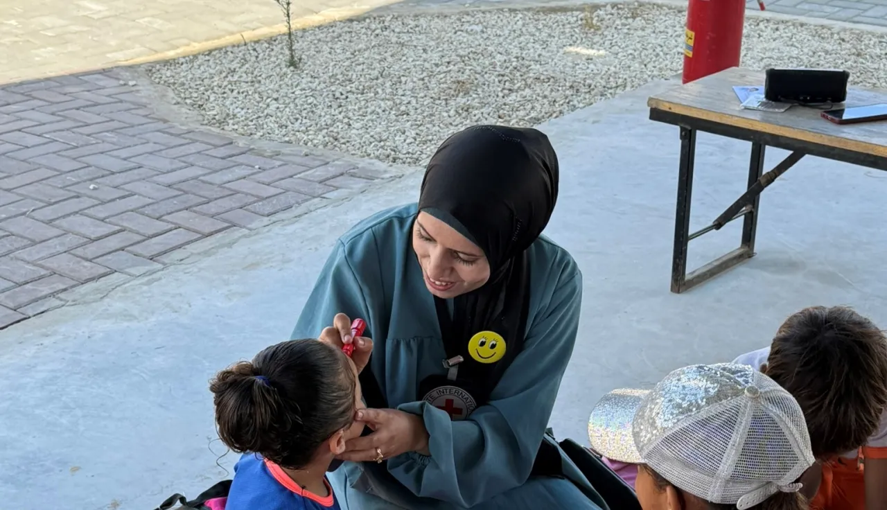 Dr Sally taking children through recreational activities to support mental health at the Gaza Field Hospital.jpg Dr Sally taking children through recreational activities to support mental health at the Gaza Field Hospital.jpg