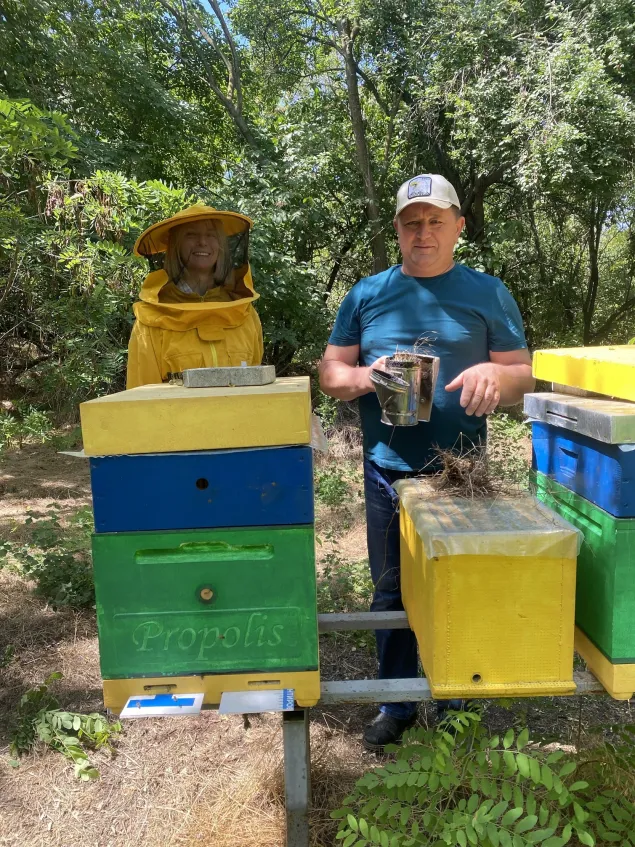 Serghei and his beekeeping business. Serghei and his beekeeping business.