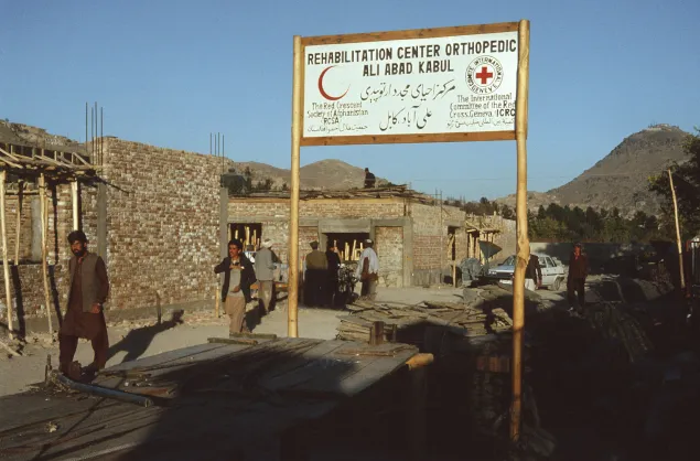 Afghanistan, Kabul. Building site of the new ICRC orthopeadic centre.