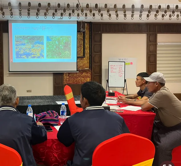 Participants in the training of trainer course for community volunteers that the ICRC delivered in Myanmar.
