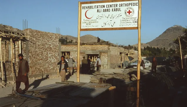 Afghanistan, Kabul. Building site of the new ICRC orthopeadic centre.