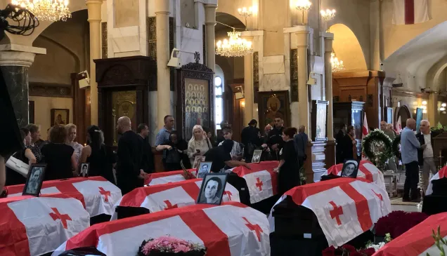 Remains of the missing in the Holy Trinity Cathedral in Tbilisi 