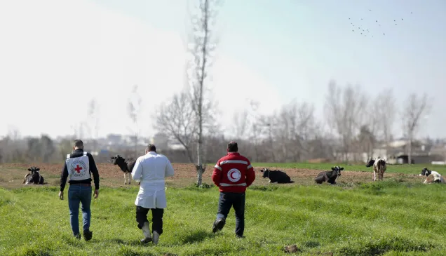 ICRC and SARC staff in Rural Damscus