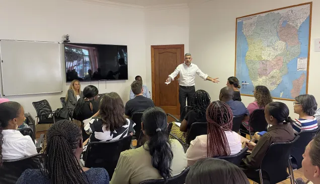 Patrick Youssef addressing stakeholders