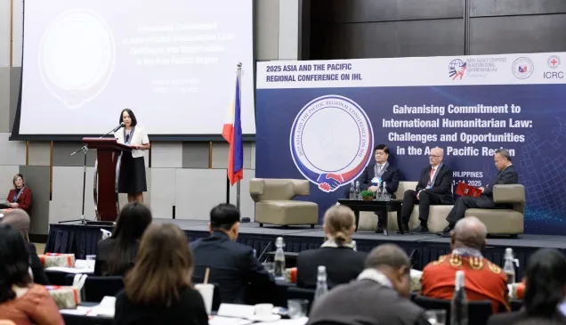 Philippines DFA Assistant Secretary Maria Teresa Almojuela (left) during her opening remarks Philippines DFA Assistant Secretary Maria Teresa Almojuela (left) during her opening remarks
