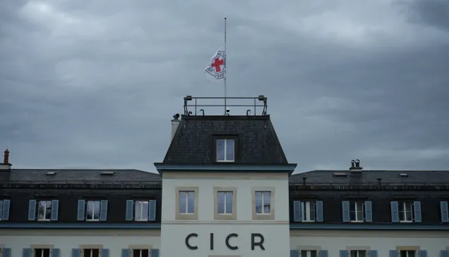 ICRC Emblem hallf mast Emblem hallf mast