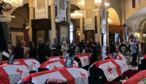 Remains of the missing in the Holy Trinity Cathedral in Tbilisi 