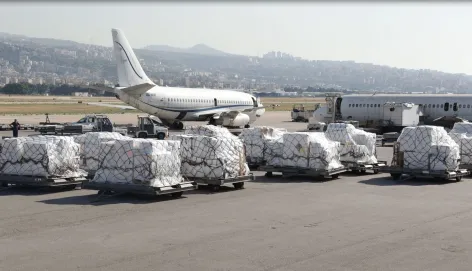 ICRC sent 17 metric tons of medical supplies via air cargo to Beirut to support hospitals struggling to cope with injuries resulting from the ongoing armed conflict.