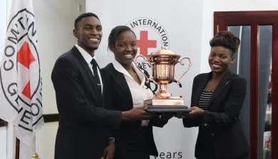 The winners of the 2019 edition of the Zimbabwe National IHL Moot Court Competition organized by the ICRC and the International Commission of Jurists (ICJ).
