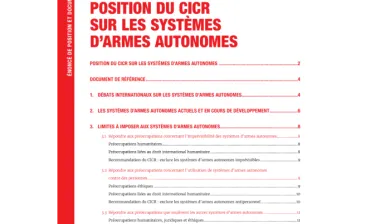 Position du CICR sur les systèmes d'armes autonomes