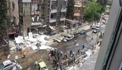 Hospital atingido em Aleppo, Síria.