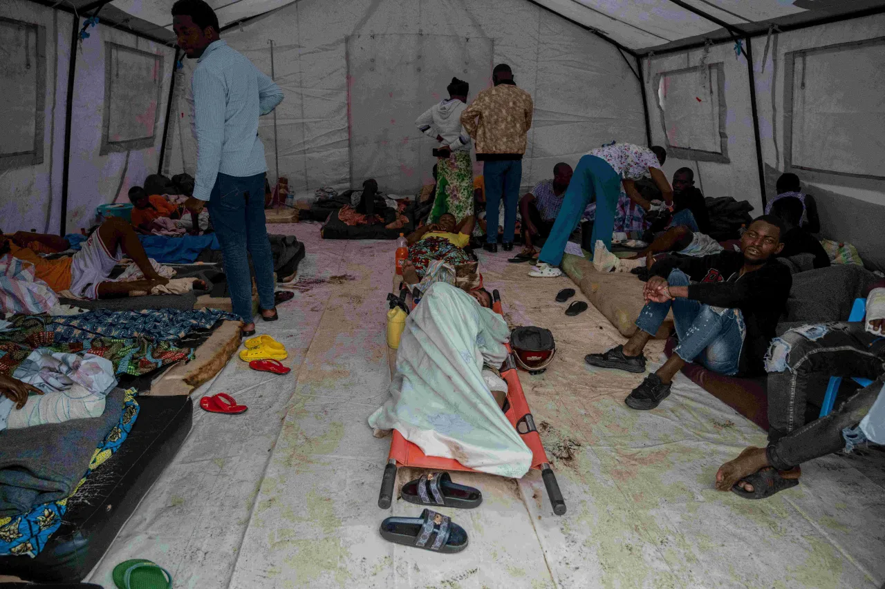 A tent erected within the hospital grounds will expand services and serve as a space for treating minor injuries on an outpatient basis. A tent erected within the hospital grounds will expand services and serve as a space for treating minor injuries on an outpatient basis.