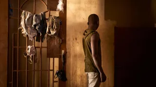 A child inmate in Mopti arrest house in Mali.