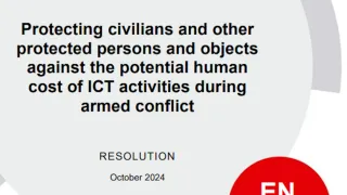 Cover page of the resolution on protecting civilians and other protected persons and objects against cyber harm