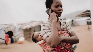 Maryam Batacoka arrived at Busuma camp in December 2025 with her child. 