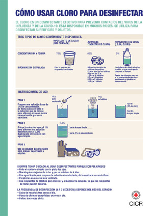 Poster: Cómo usar cloro para desinfectar | Comité Internacional de la Cruz  Roja