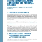 Portada de la publicación "Tratamiento de solicitudes de los estados relativas a miembros del personal del CICR: consideraciones sobre la protección de datos"