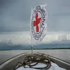 Emblem ICRC Emblem on boat