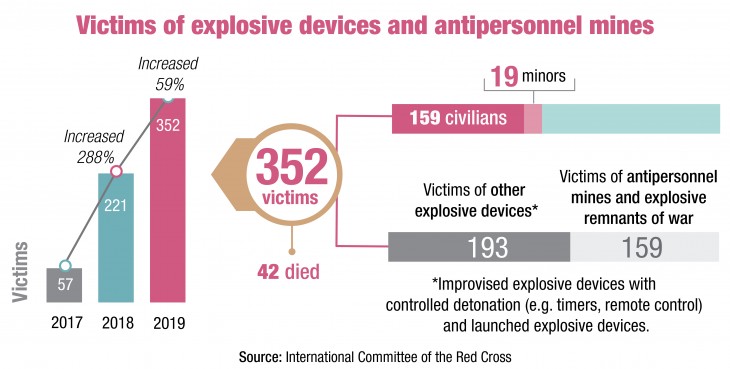 Victims of explosive devices and antipersonnel mines 