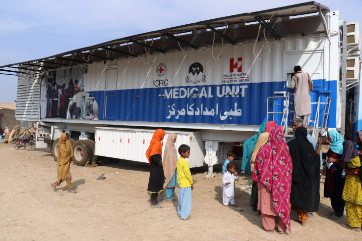 Health on Wheels container in Sohbatpur, Balochistan