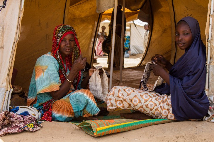 Women in a camp for displaced persons in Maiduguri, Nigeria.
