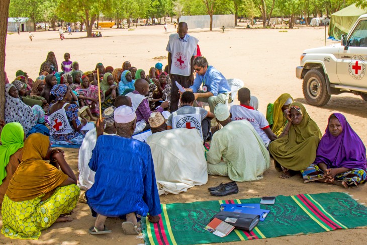 The Restoring Family Links Team in Maiduguri has been working with displaced communities at the Federal Training Camp to help people find out what has happened to their relatives.