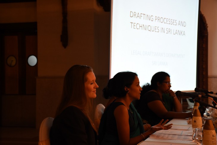 Senior legal advisor to the ICRC's delegation in Colombo, Lakmini Seneviratne, answers a participant's question following the presentation on Drafting Processes and Techniques in Sri Lanka at the 2nd Regional Legislative Drafting Workshop on International Humanitarian Law in Colombo, Sri Lanka.